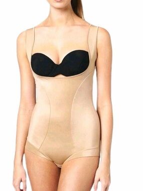 New Maidenform slimmer WYOB body shapewear bodysuit slimming nude tan XL NWOT